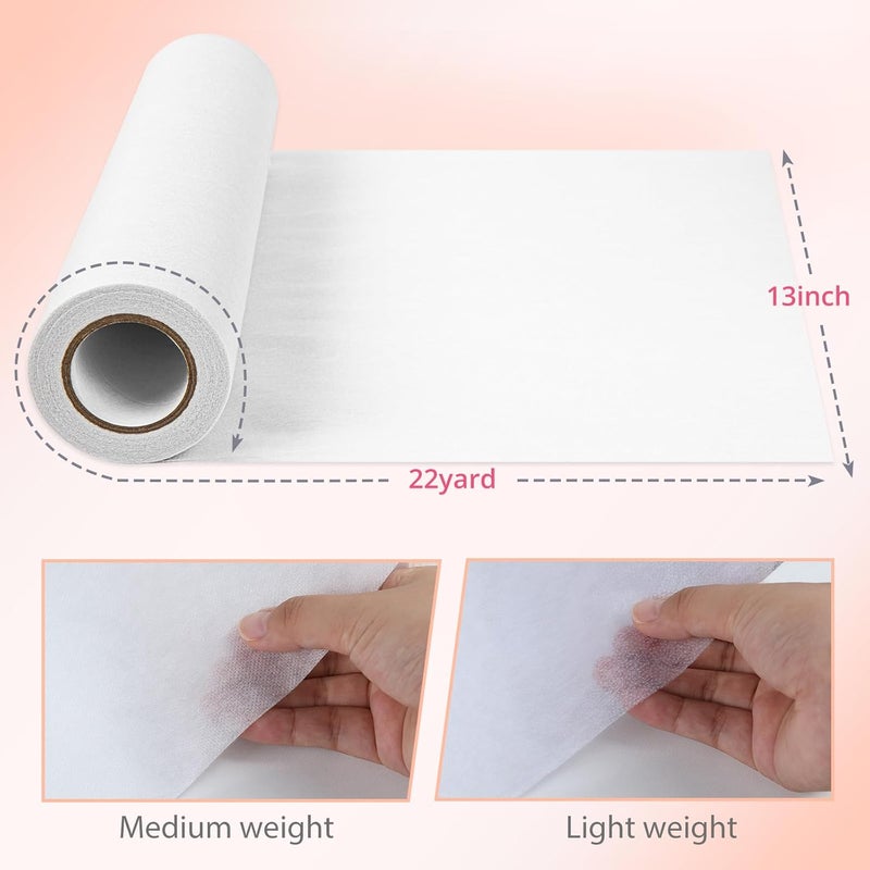 HTVRONT Medium Weight Fusible Interfacing for Sewing - 13in*22Yard Interfacing Fabric for Sewing, Non-Woven Interfacing Iron-on Polyester Single-Sided Interfacing for Crafting Quilting Sewing DIY - Image 5